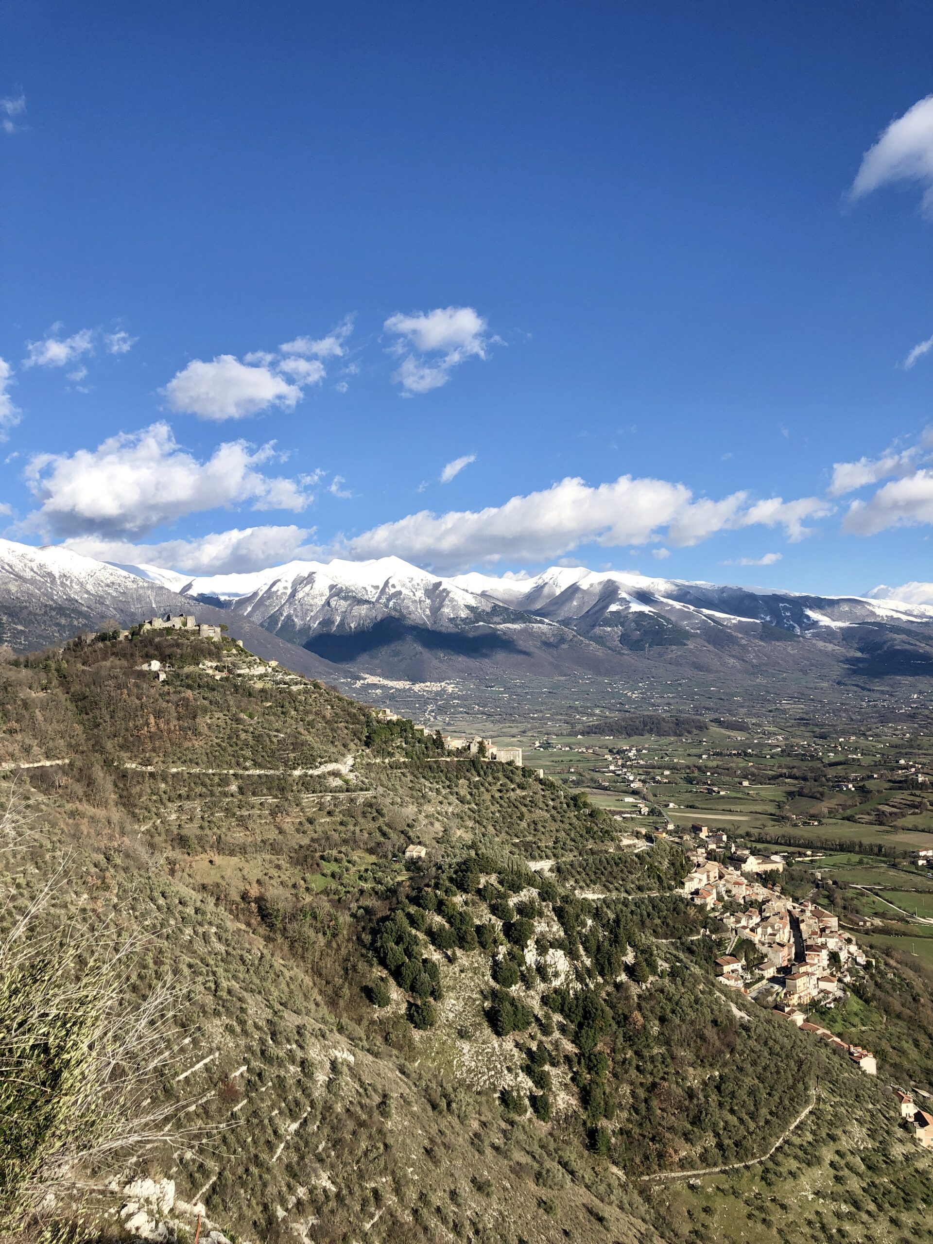 Alvito with snow-capped mountains behind